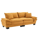 Corduroy Sofa Sleeper Couch Loveseat Sofa with Pillows Comfy Upholstered Deep Seat Sofa for W676P184141