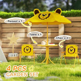 Kids Outdoor Activity Table with Foldable Chairs Yellow 95325722
