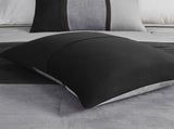 7 Piece Faux Suede Comforter Set Black Queen B03597215
