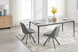 Dining Chair,Thickened fabric chairs with metal legs Set of 2,Grey W1249P243510