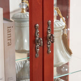 Lighted Glass Display Cabinet Glass Wine Cabinet Curio Display Cabinet with Adjustable Glass Shelves W1758P294633