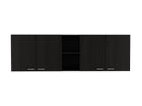 Menlo 59-inch Four Swing Doors Wall Cabinet Black Wengue B06280515