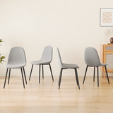 Dining Chairs Set of 4 modern kitchen dining chairs, linen padded seats, and sturdy black metal leg W1727P237778