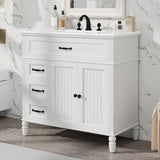 ZNTS 36" Bathroom Vanity with Sink, Bathroom Cabinet with Drawers, Solid Frame and MDF Board, One N759P207685K