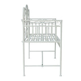 White Garden Bench,Outdoor Patio Bench with Armrests 47237753
