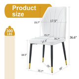 4 modern dining chairs with stylish PU patterned backrest and black metal legs for a comfortable W1151P188288