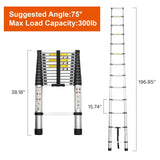 Telescoping Ladder 16.5FT, Telescopic Extension Ladder, Aluminum Alloy Folding Ladder Portable W2660P255612