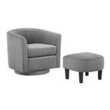 Swivel Accent Chair 360&deg Comfy Recliner Corduroy Arm Chair Single Sofa with Ottoman for Living Room W2582P179933