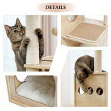 ZNTS Modern Luxury Cat Tree Wooden Multi-Level Cat Tower Cat Sky Castle With 2 Cozy Condos, Cozy Perch, 30428958