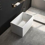 43" Acrylic Freestanding Bathtub ,Spacious rectangle Shape, Gloss White Finish, Chrome Overflow & W1675P225125