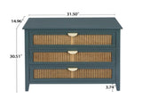3 Drawer Cabinet,Natural rattan,American Furniture,Suitable for bedroom, living room, study 66653918