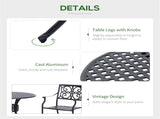Black 33 Inch Outdoor Bistro Table for Poolside Dining, Round Patio Table with Umbrella Hole 42137361
