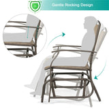 Brown Patio Swing Single Glider Chair Rocking Seating Steel Frame Garden 50094365