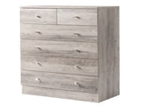 25.98"*12.99"*35.04" 5-Tier 6-Drawer Cabinet Drawer Dresser with Gold Handles Gray 55794505