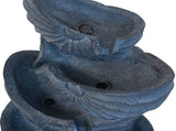 13.4x9.4x21.5" Decorative 4 Tier Blue Nautilus Shell Water Fountain with Light for Indoor Outdoor W2078138946