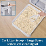 ZNTS Large Enclosed Cat Litter Box with Lid Cover, Detachable Cat Toilet with Litter Scoop & Slide Out 04861288