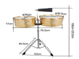 13" & 14" Timbales Drum Set with Stand and Cowbell Golden 14189805
