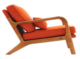 Oak Armrest Oak Upholstered Single Lounge Chair Indoor Lounge Chair Burnt Orange 03093913