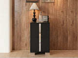 Elegant Nightstand with Metal Foot, Mirrored Bedside Table with 2 Drawers for Bedroom, Living Room, 22446657