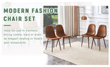 Set of 4 Suede Backrest and Walnut Color Transfer Legs Chairs - Adding a touch of elegance to W3226P279070