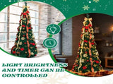 7 FT Fully Decorated Pre-lit Christmas Tree, Pop Up Artificial Xmas Tree with 200 Warm Lights Remote 00697986