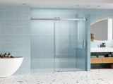 56" - 60" W x 76" H Frameless Shower Door Soft-closing Single Sliding, 1/4" Tempered Glass W1573P198748