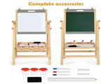 Kids Art Easel - Whiteboard/BlackboardPaper Roll, 5-Gear Height , NatureGrey 60264452
