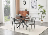 Round Foldable Dining Table for Small Spaces - MDF Material, Perfect for Dining Room, Tea Room & W3493P462092