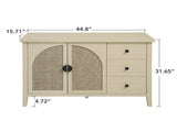 Rattan 2 Door 3 Drawer Cabinet, Suitable for Bedroom, Living Room, Study W688P223037