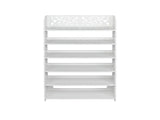 Wood-plastic Board Six Tiers Carved Shoe Rack White B 86980088