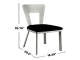 Set of 2 Microfiber and Metal Side Chairs in Silver and Black B016P156810