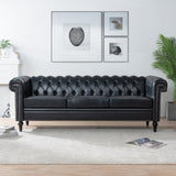 83.66 Inch Width Traditional Square Arm removable cushion 3 seater Sofa W68042996