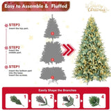 Artificial 7ft Blue green Tint Christmas Tree with 1845 PE/PVC Mixed Branch Tips, 500L warm white 67615630