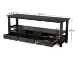 3 Tier Vintage Solid Console Table with 3 Drawers and Shelves, Industrial Console Table Coffee Table 10966810