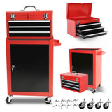 3-Drawer Rolling Tool Chest with Wheels, Tool Chest with Large Storage Cabinet and Adjustable Shelf, W1239132610
