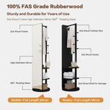 Full-length mirror solid wood rubber wood glass, 65.7*17.7in Large mirror W2987P225478