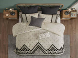3 Piece Cotton and Flax Linen Blend Comforter Set Natural Full/Queen B03596414