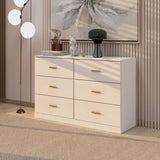 ZNTS Modern White 6-Drawer Dresser for Bedroom - Ample Storage Wide Chest of Drawers, Sturdy & Safe W1785136021