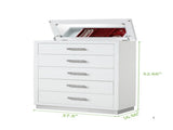 Coco Chest with Mirror Lid on Top Made with Wood in Milky White 659436351721