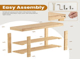 27-In Bamboo Shoe Rack & Bench, 3-Tier 280 lb Capacity Storage Organizer for Entryway, Living Room, 72622261