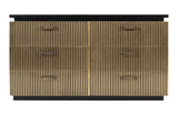 Modern Style 6-Drawer Dresser Made With Mango Wood and Finished with Brass Metal B009128312