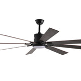 ZNTS Walnut LED Ceiling Fan Light with 8 Wooden Blades, Remote Control, Dimmable & Adjustable Color W1340P244569