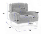 049-Teddy Fabric Rocking Chair With Packet Wood Legs,Ivory W527P147427