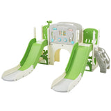 ZNTS Kids Slide Playset Structure 8 in 1, Freestanding Ocean Themed Set with Slide, Arch N710P176322F