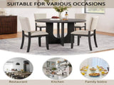 47.3" Round Dining Set with 4 Upholstered Dining Chairs, Modern Round Dining Table Set for 4, 21351538