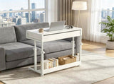 Mobile Side Table Height Adjustable Portable Desk with Storage Drawers 98923700