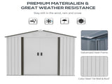 Steel Storage Shed Garden Tool house 7' x 4' White-AS 31016730