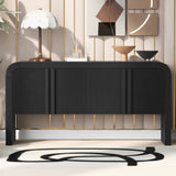 Striped Storage Cabinet with 4 Doors , Adjustable, Suitable for Study,Entrance and Living Room 00455216