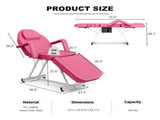 Professional Tattoo Bed Chair Massage Table with Storage Pocket and Towel Hook for Esthetician, 08191279