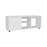 Adel 51" Wide Tv Stand with One Door Cabinet , Four Open Shelves, Cable Management, Living, Tv B200P286981